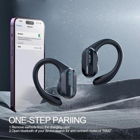 Over The Ear R800 True Wireless Earbud Headphones LED Case Sports New Sealed Box - Picture 5 of 7